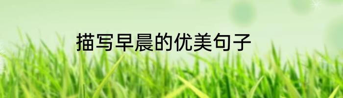 描写早晨的优美句子