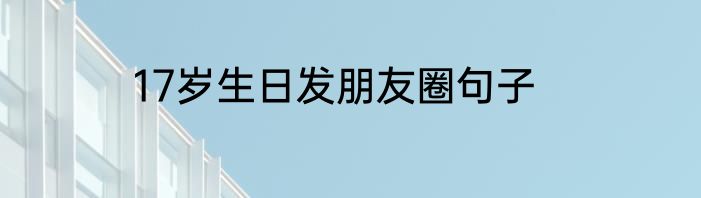 17岁生日发朋友圈句子