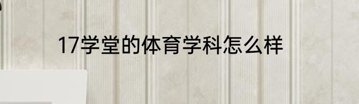 17学堂的体育学科怎么样