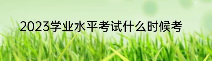 2023学业水平考试什么时候考