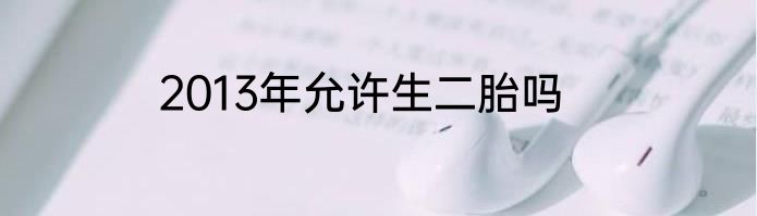 2013年允许生二胎吗
