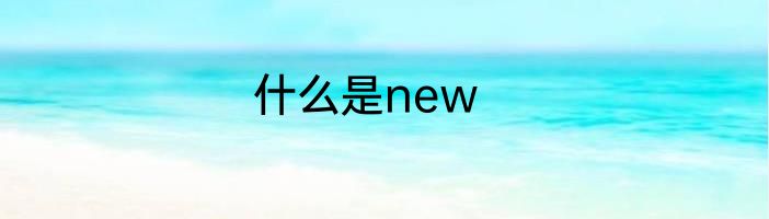什么是new
