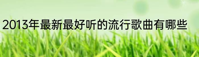 2013年最新最好听的流行歌曲有哪些