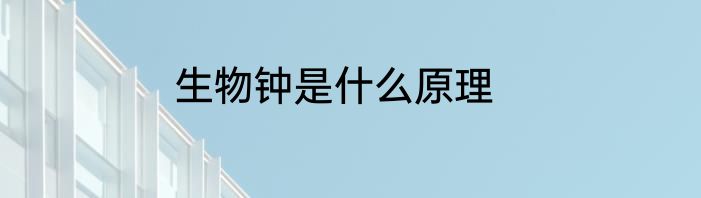 生物钟是什么原理