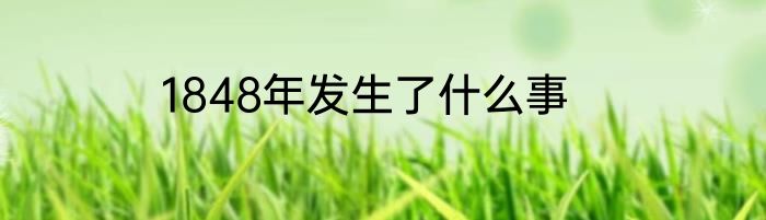 1848年发生了什么事