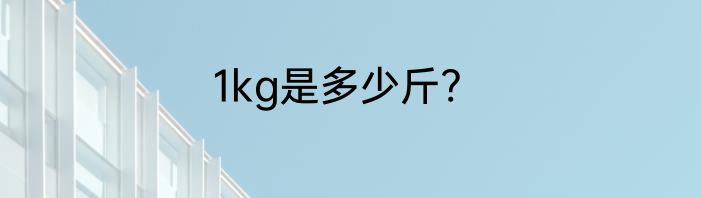 1kg是多少斤?