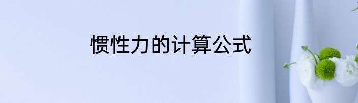 惯性力的计算公式