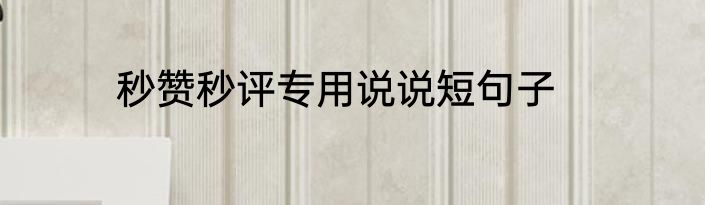秒赞秒评专用说说短句子