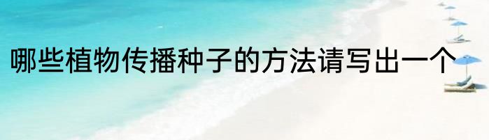 哪些植物传播种子的方法请写出一个