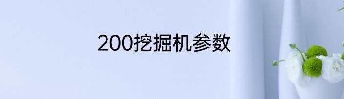 200挖掘机参数