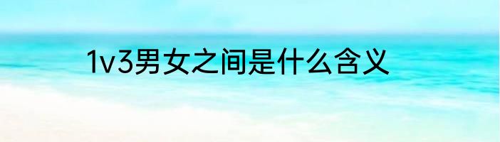 1v3男女之间是什么含义
