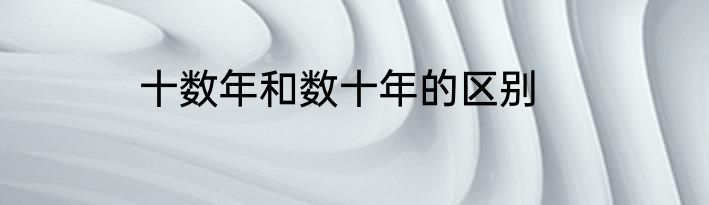 十数年和数十年的区别