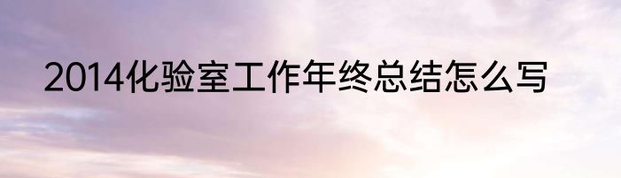 2014化验室工作年终总结怎么写