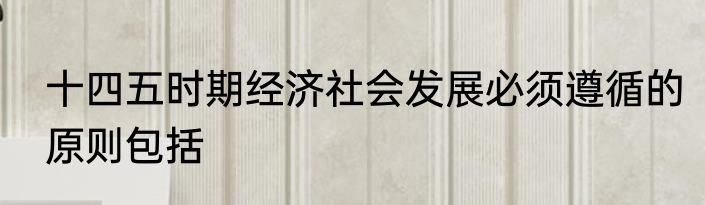 十四五时期经济社会发展必须遵循的原则包括