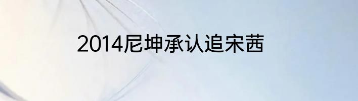 2014尼坤承认追宋茜