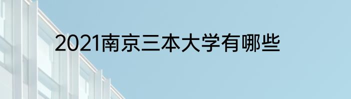 2021南京三本大学有哪些