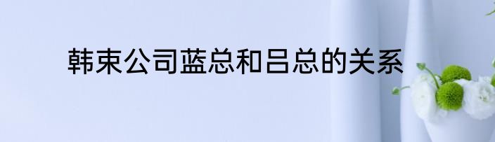 韩束公司蓝总和吕总的关系