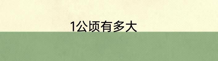 1公顷有多大