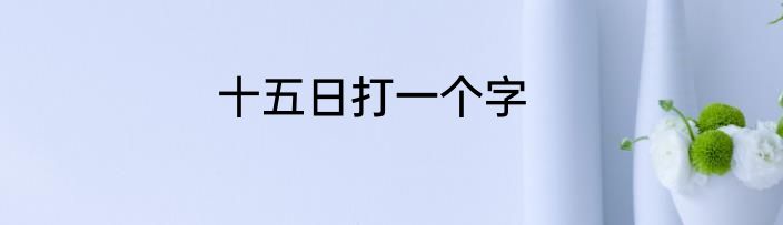 十五日打一个字