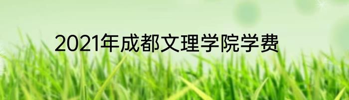 2021年成都文理学院学费