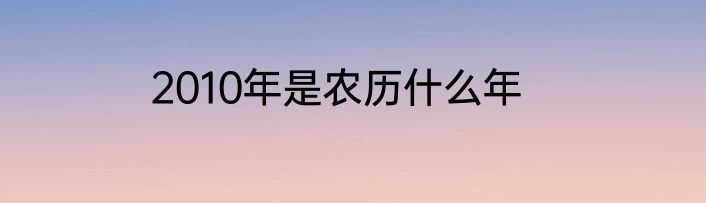 2010年是农历什么年