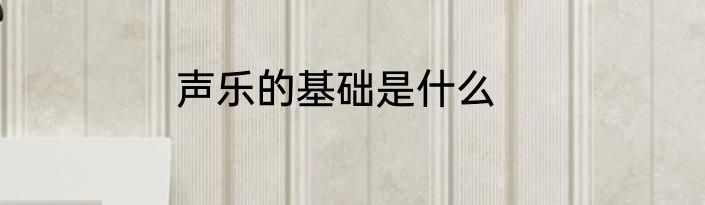 声乐的基础是什么