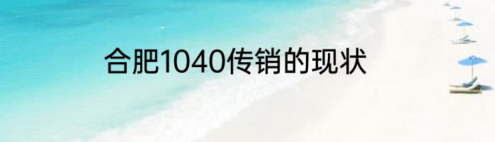 合肥1040传销的现状
