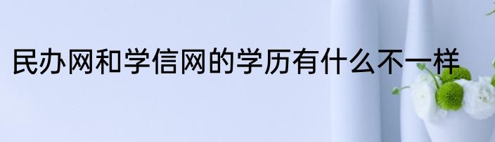 民办网和学信网的学历有什么不一样