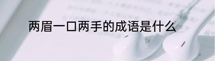 两眉一口两手的成语是什么