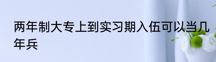 两年制大专上到实习期入伍可以当几年兵