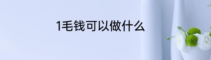 1毛钱可以做什么