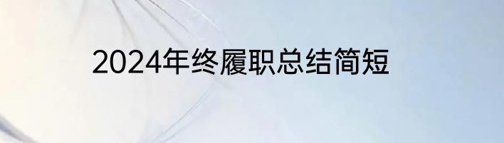 2024年终履职总结简短