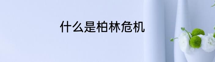 什么是柏林危机