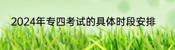 2024年专四考试的具体时段安排