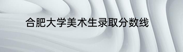 合肥大学美术生录取分数线