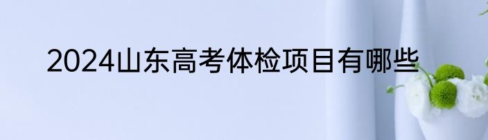 2024山东高考体检项目有哪些