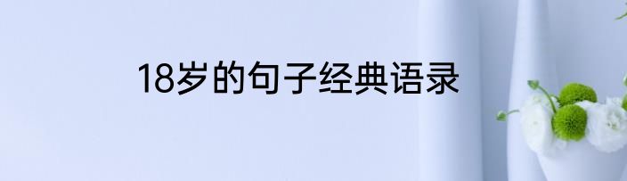 18岁的句子经典语录