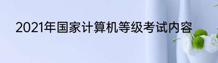 2021年国家计算机等级考试内容