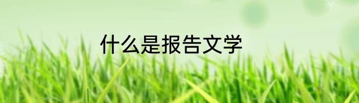 什么是报告文学