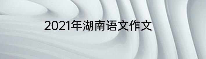 2021年湖南语文作文