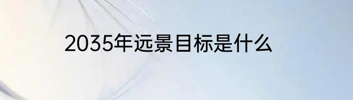 2035年远景目标是什么