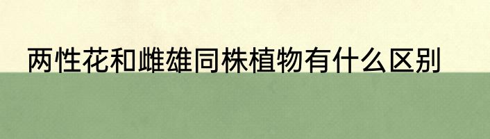 两性花和雌雄同株植物有什么区别