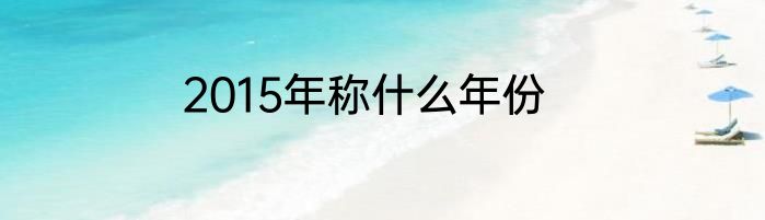 2015年称什么年份
