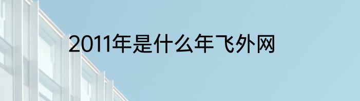 2011年是什么年飞外网