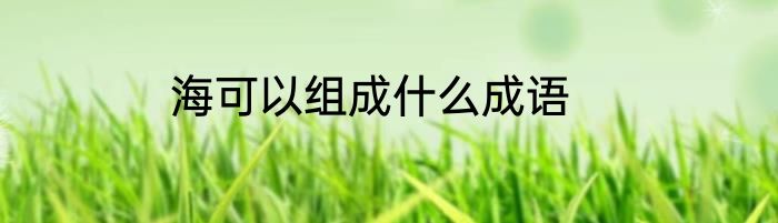 海可以组成什么成语
