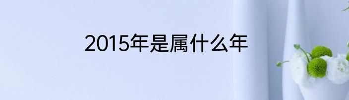 2015年是属什么年