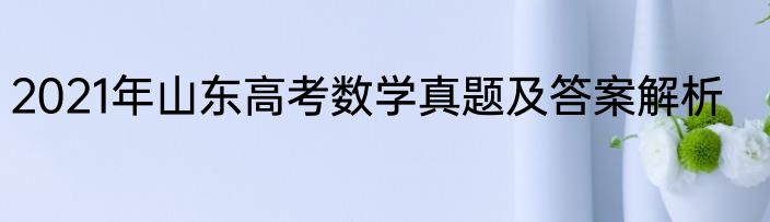 2021年山东高考数学真题及答案解析