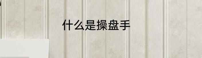 什么是操盘手