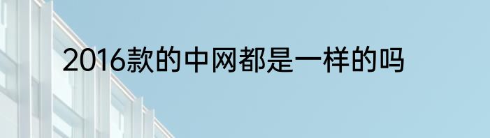 2016款的中网都是一样的吗