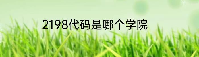 2198代码是哪个学院
